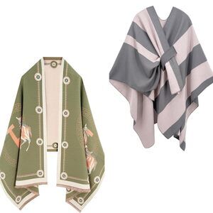 2171 Scarf For Women Pashmina Shawl Wrap & Soft Open/cross Front Poncho